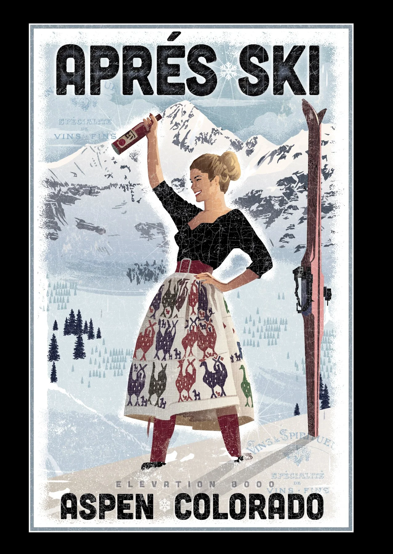 Apres Ski Vintage Girl — Beutler Design & Illustration